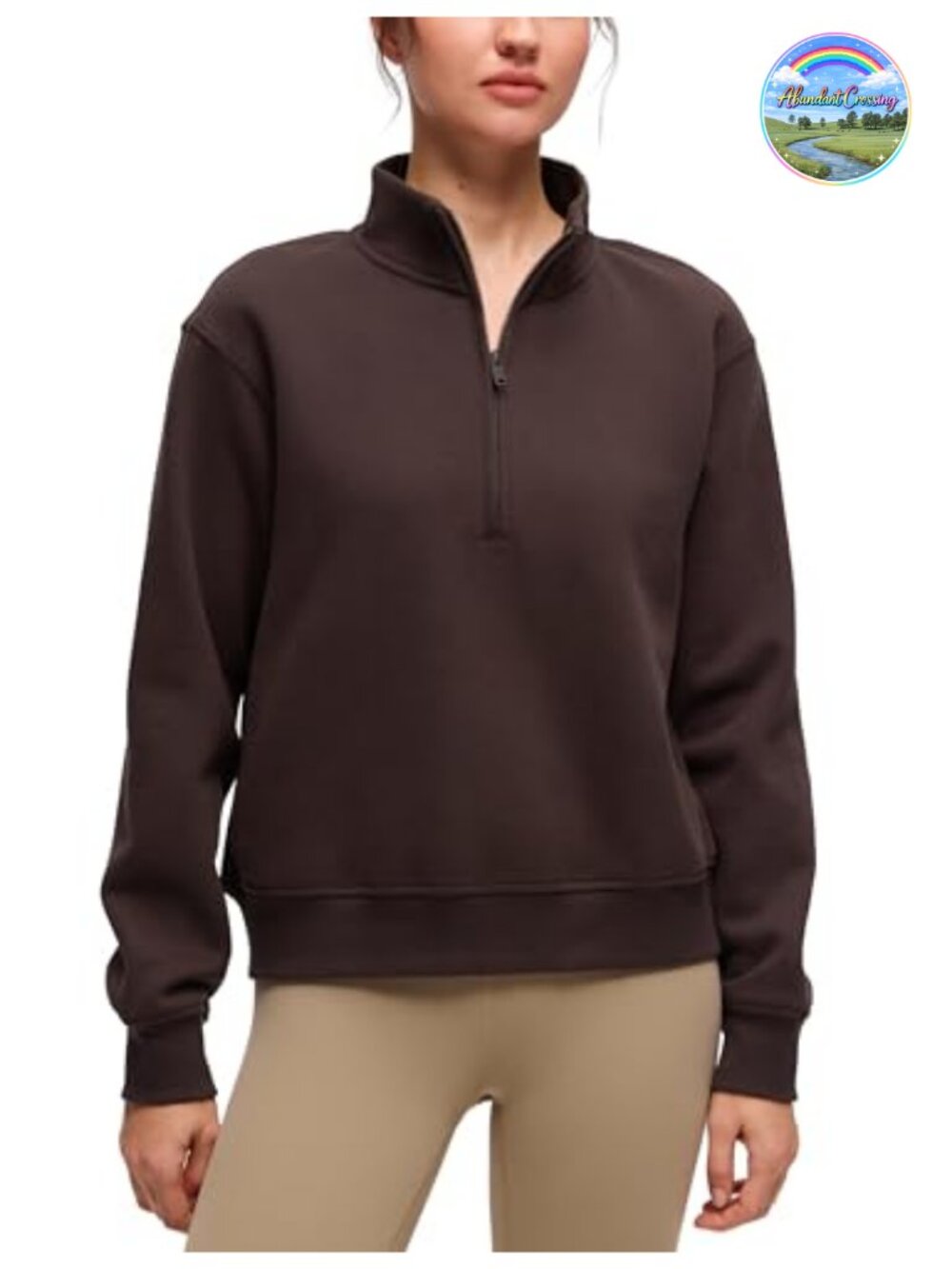 Fleece Lined Half Zip Sweatshirt Long Sleeve Heavyweight Classic Fit